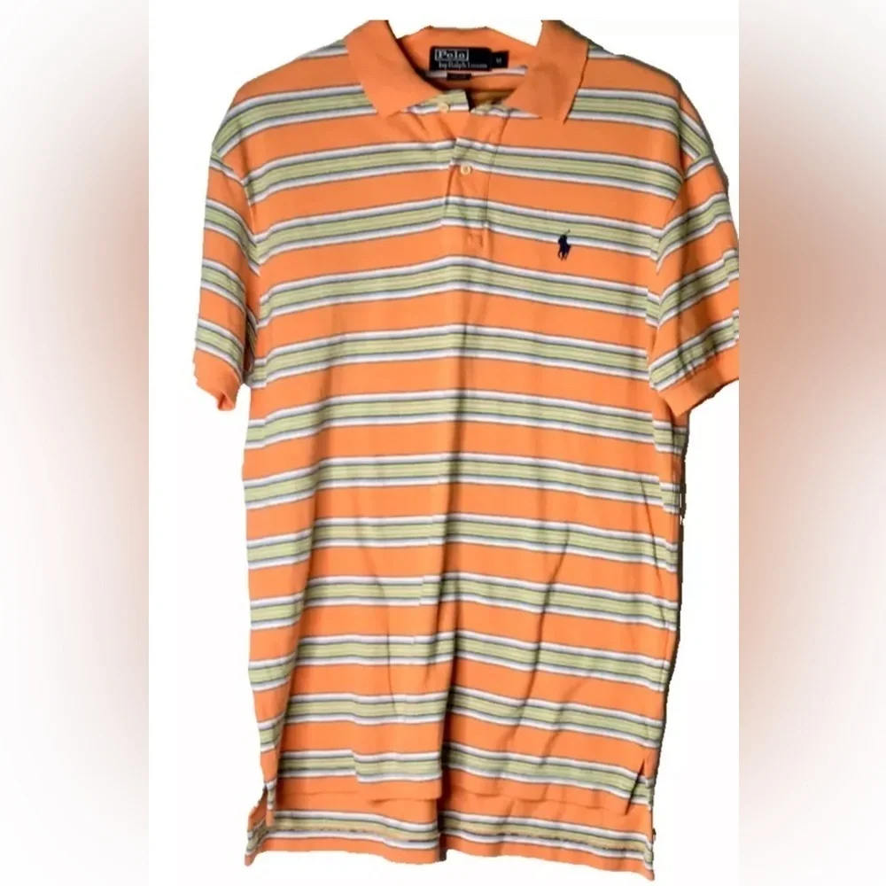 Lot of 2 Polo Ralph Lauren Golf Shirt Short Sleeve/ Long Sleeve Orange Size M